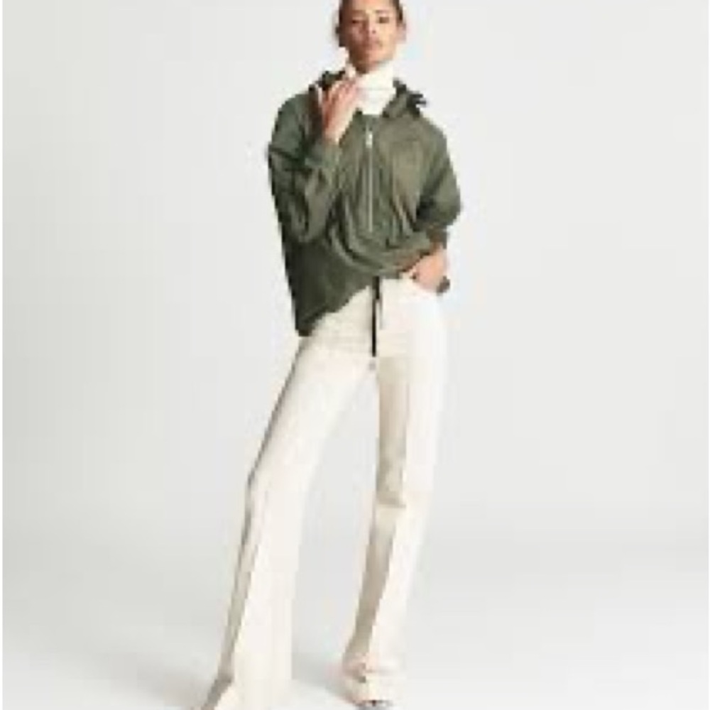 Reiss London Jenna Short Hooded Parka. Olive. Size 8. Khaki/Olive. NWT